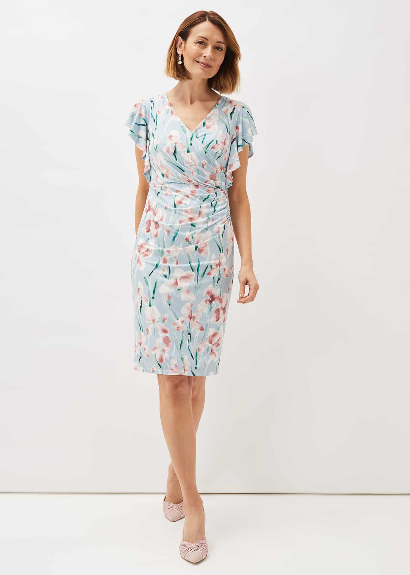 Phase Eight  Women's Watercolor Floral Jersey Dress U7NLH FE371(shr)