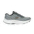 Black sneaker with white laces and sole on a white background