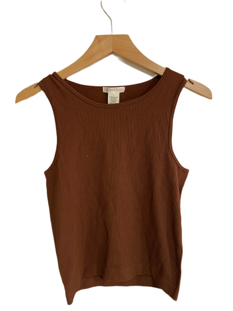 Ultra Flirt Women's Brown Crew Neck Tank Top | Ultra Flirt In Lebanon