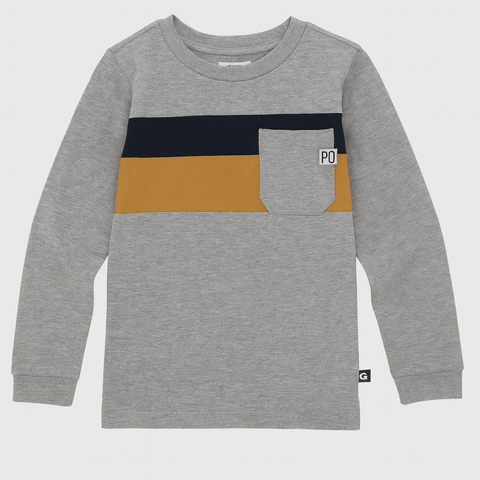 POMPdeLUX Girl's Grey Long Sleeve Blouse| POMPdeLUX in Lebanon