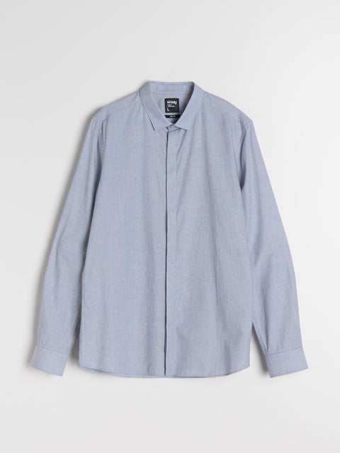 Sinsay Men's Light Grey Slim Fit Collar Shirt | Sinsay In Lebanon