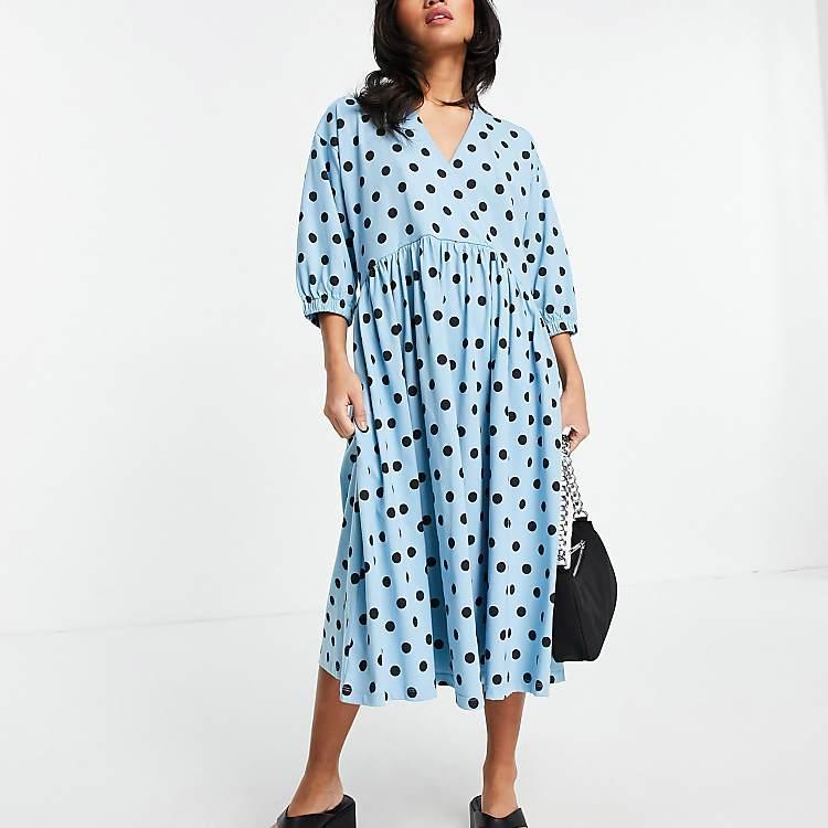 Asos Design Women's Blue Petite Smock Dress ANF2734