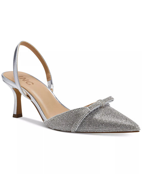 INC International Concepts Women's Silver Gelsey Slingback Kitten-Heel  | INC International Concepts In Lebanon