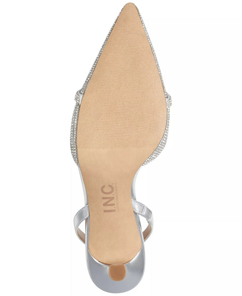 INC International Concepts Women's Silver Gelsey Slingback Kitten-Heel  | INC International Concepts In Lebanon