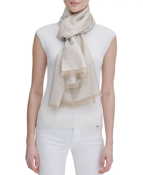 Calvin Klein Women's Latte Lightweight Metallic Evening Wrap | Calvin Klein In Lebanon