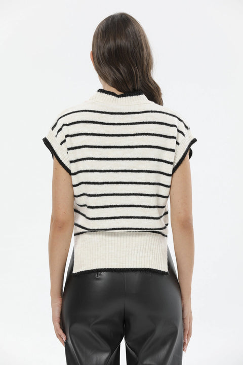 Big Dart Women's Beige Short Sleeve Sweater | Big Dart In Lebanon