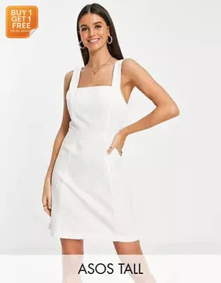 Asos Design Women's Off White Dress ANF779