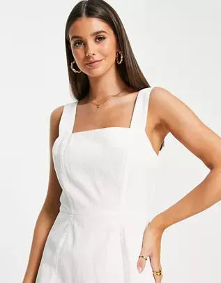 Asos Design Women's Off White Dress ANF779