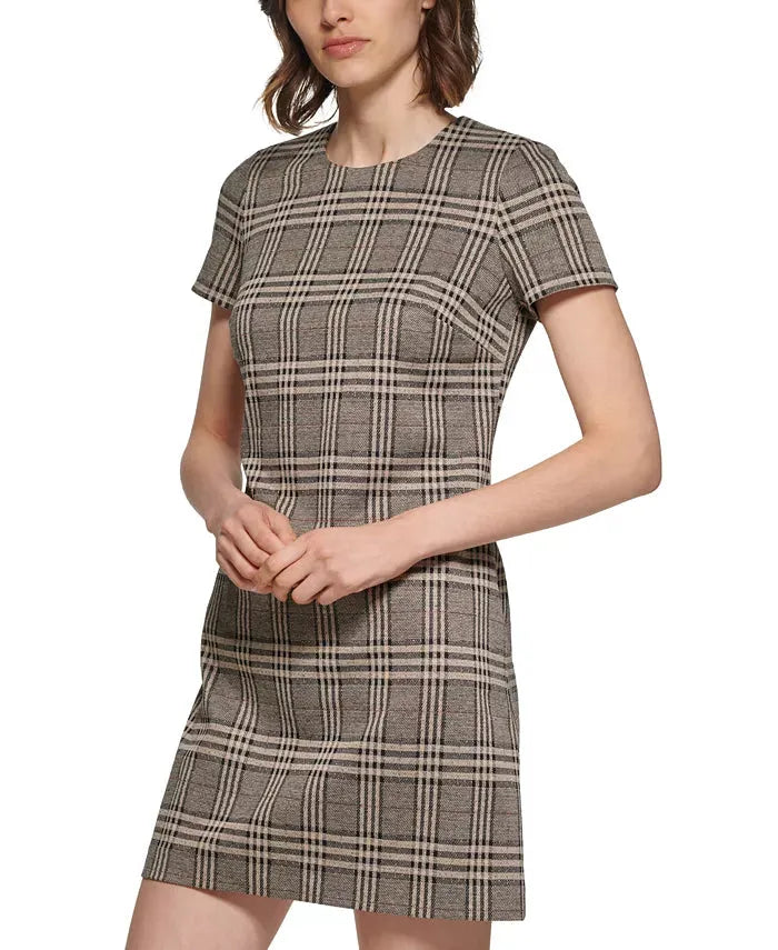 Calvin Klein Women's Petite Plaid Short-Sleeve Sheath Dress | Calvin Klein  in Lebanon