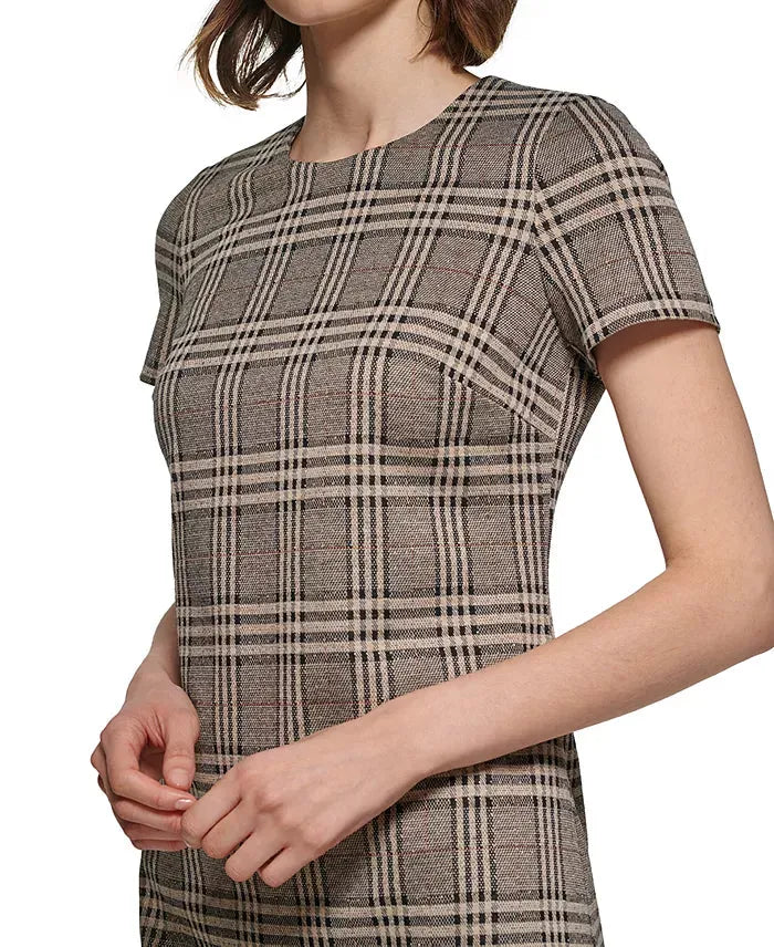 Calvin Klein Women's Petite Plaid Short-Sleeve Sheath Dress | Calvin Klein  in Lebanon