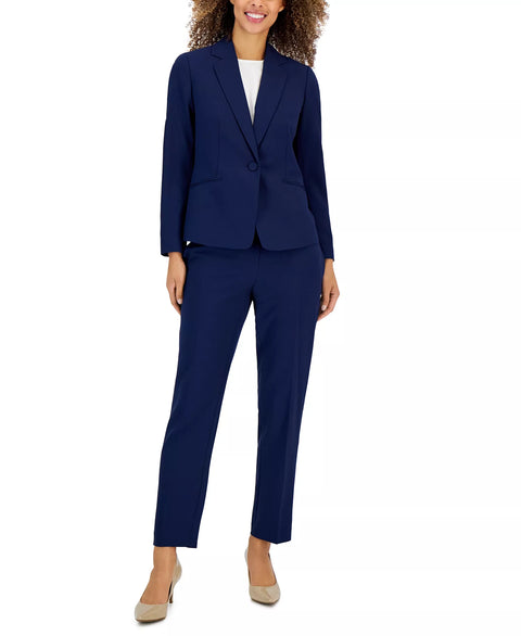 Le Suit Women's Navy Crepe One-Button Pantsuit Set |Le Suit In Lebanon