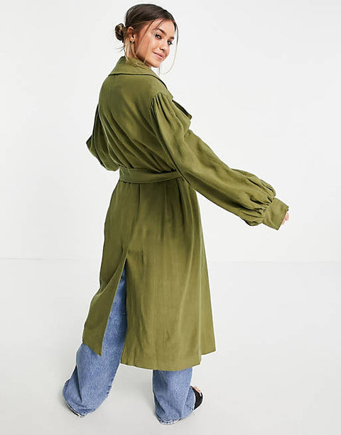 ASOS Design Women's Khaki Coat ANF248 (zone1)