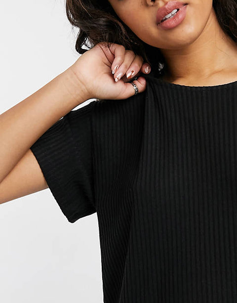 ASOS Design Women's Black T-Shirt AMF599 shr