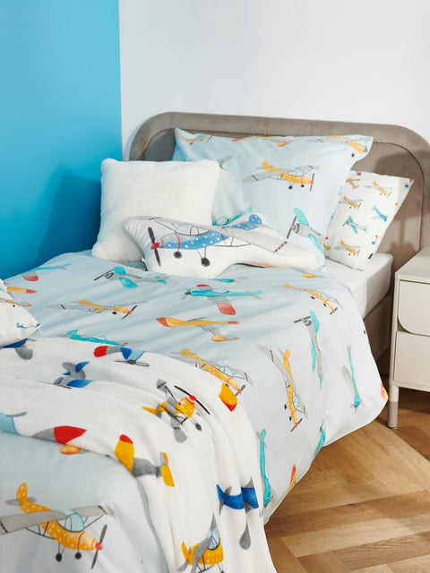 Sinsay Kids Light Blue Airplane Print 160 cm x 200 cm Bedding Set | Sinsay in Lebanon