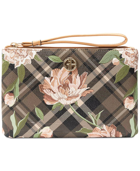 Giani Bernini Holiday Plaid Floral Wristlet Green Plaid ABB231