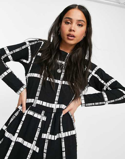 Asos Design Women's Mono Grid Multicolor Jumpsuit ANF2713