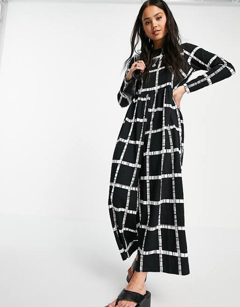 Asos Design Women's Mono Grid Multicolor Jumpsuit ANF2713