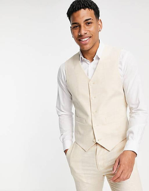ASOS Design  Men's Beige Vest ANF283 (AN92,AN74,AN79) shr