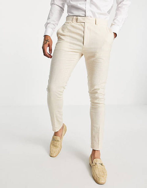 ASOS DESIGN  Men's Cream Trouser AMF2596 B(shr)