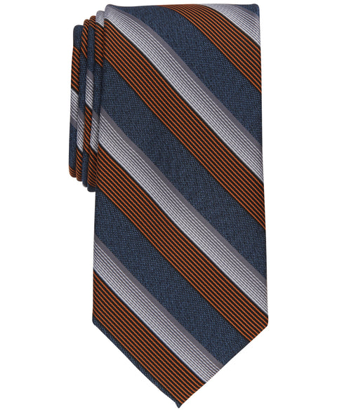 Perry Ellis Portfolio Men's Navy & Orange Preston Classic Stripe Tie | Perry Ellis Portfolio In Lebanon