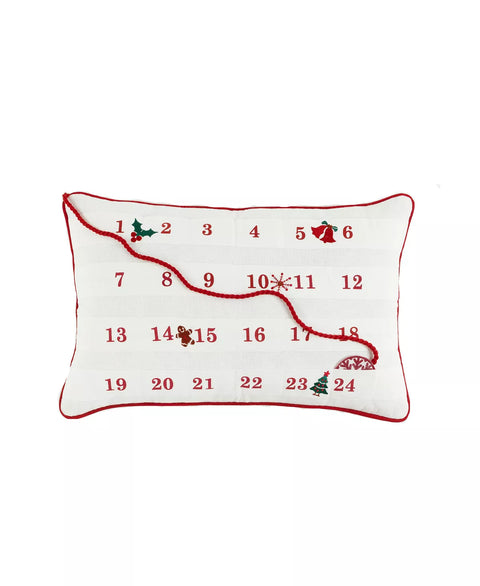 The Mountain Home Collection Christmas Calender Decorative White Multi Decorative Pillow ABT48 (BT2)