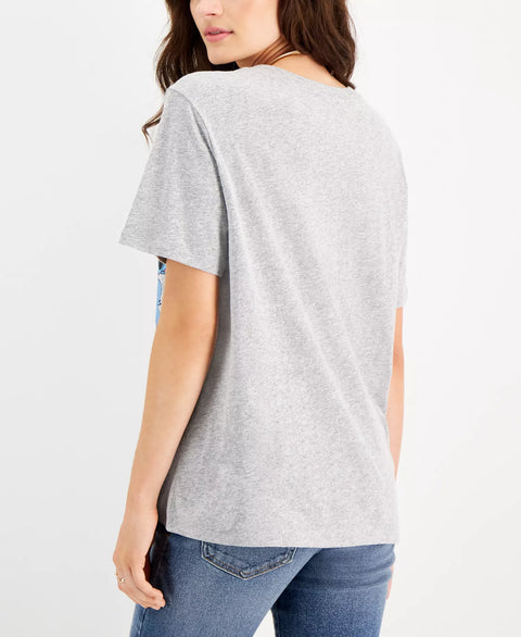 Disney Women's Grey Stitch Graphic T-Shirt | Disney In Lebanon
