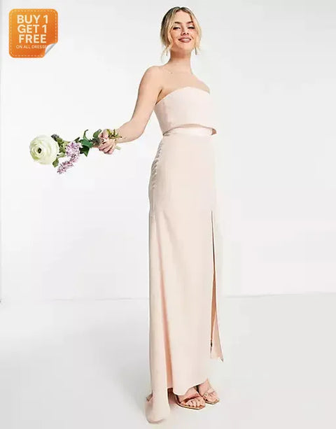 Asos Design Women's Light Pink Dress ANF854