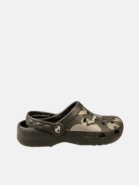 Betty Boop Girl's Black And Silver crocs Slipper SI356 shr