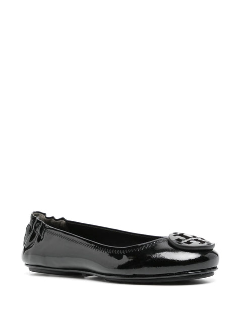 Tory Burch Women's Black Patent Leather Minnie Travel Ballerina |Tory Burch In Lebanon