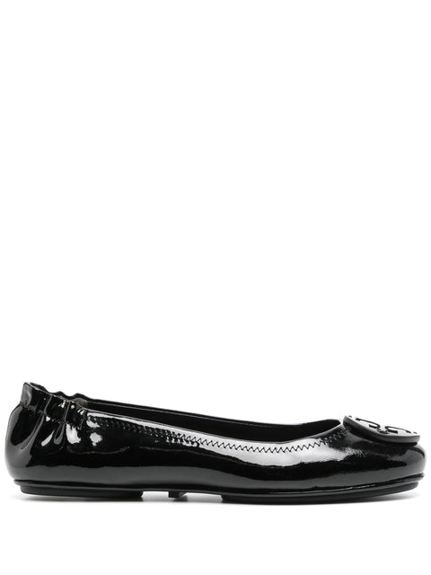 Tory Burch Women's Black Patent Leather Minnie Travel Ballerina |Tory Burch In Lebanon
