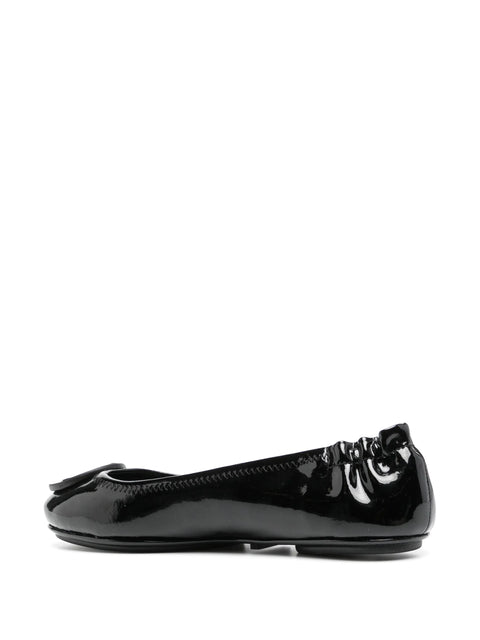 Tory Burch Women's Black Patent Leather Minnie Travel Ballerina |Tory Burch In Lebanon