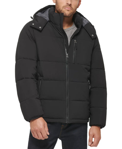 Club Room Men's Black Stretch Hooded Puffer Jacket | Club Room In Lebanon