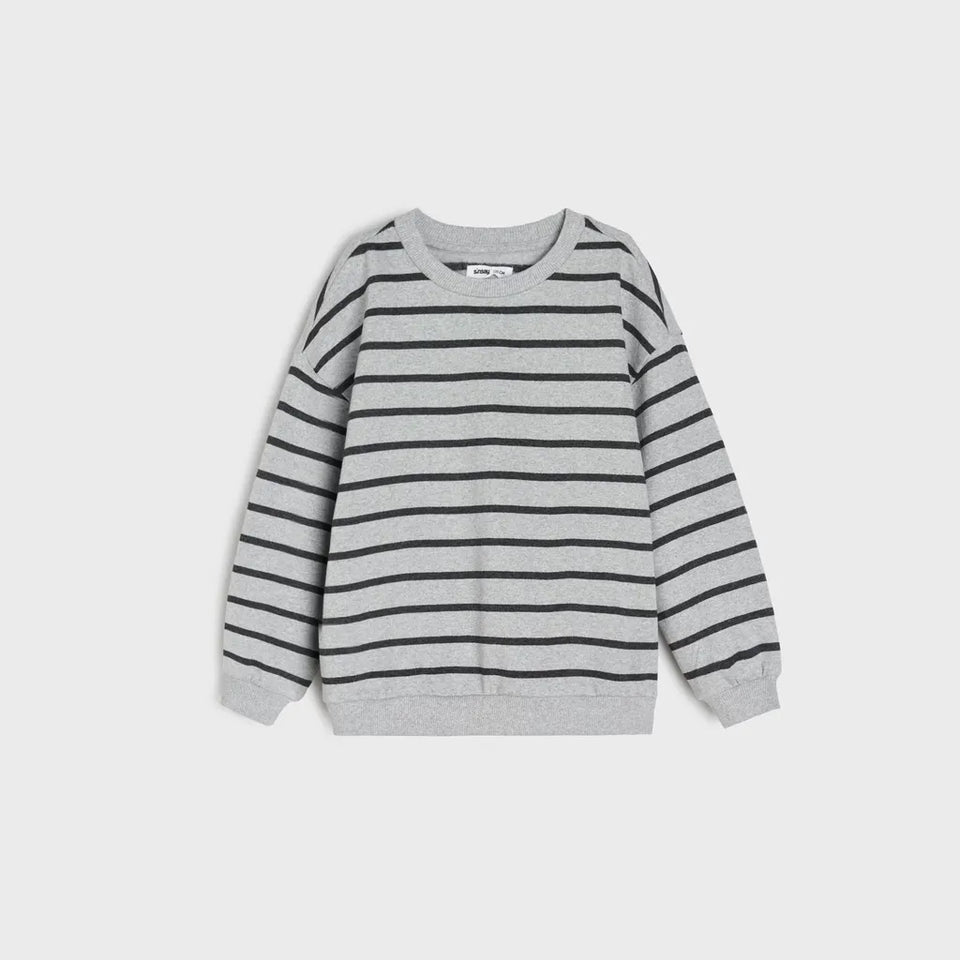 Sinsay Boy's Grey Black Striped Sweatshirt