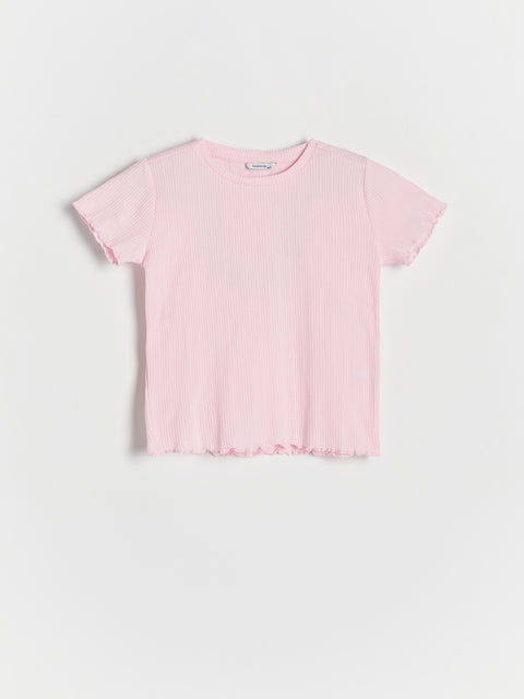 Pink t-shirt on a white background
