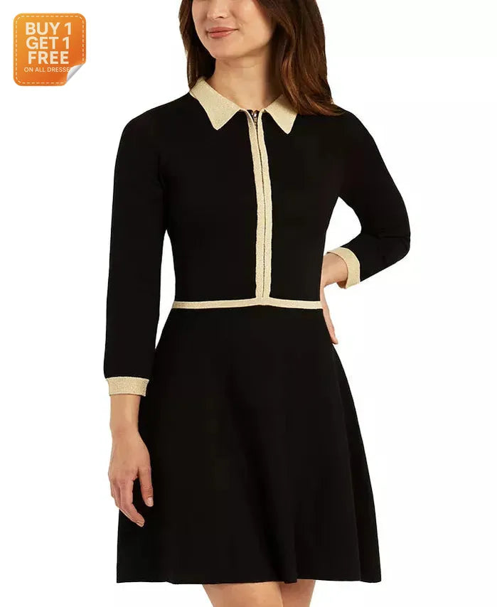 BCX Women's Black Contrast Trim Sweater Dress | BCX in Lebanon