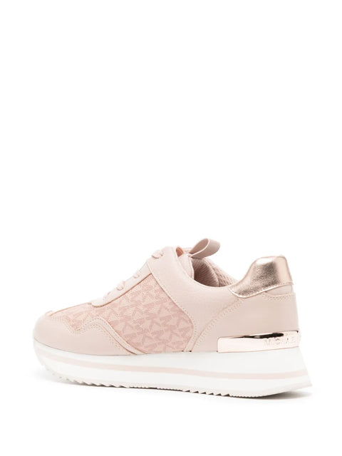 Michael Kors Women's Light Pink Raina Logo-Jacquard Platform Sneakers | Michael Kors In Lebanon