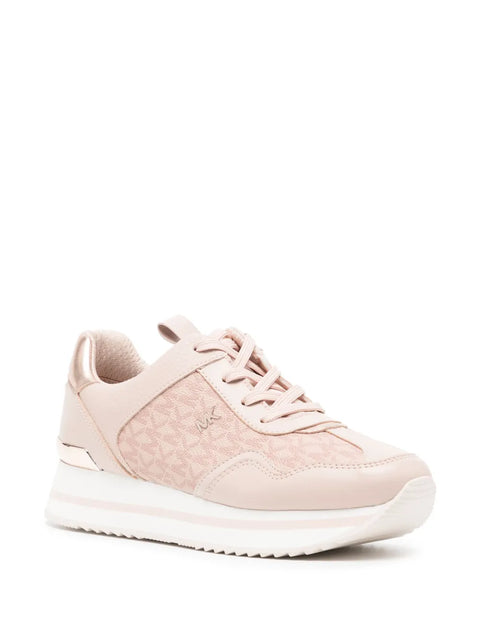 Michael Kors Women's Light Pink Raina Logo-Jacquard Platform Sneakers | Michael Kors In Lebanon