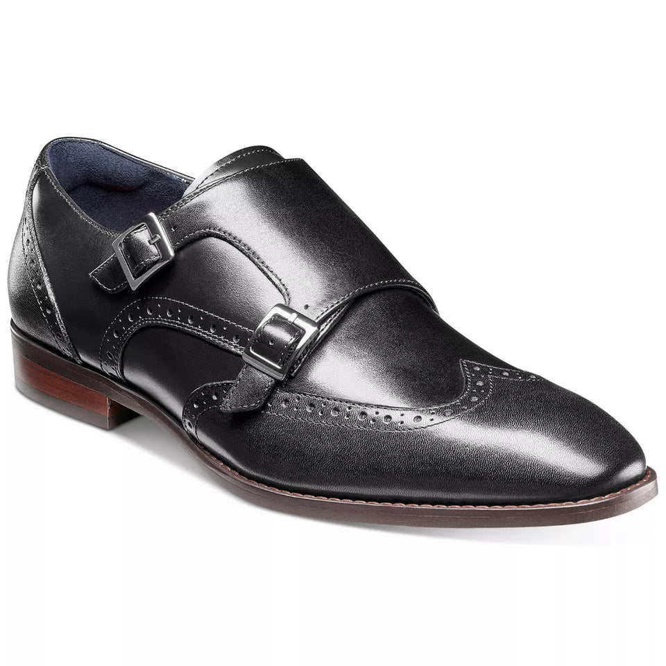 Black woven loafer shoe on a white background