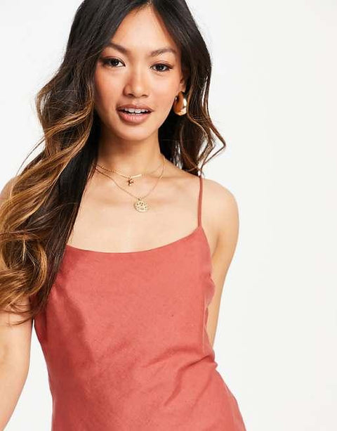 Asos Design Women's Rose Sleeveless Mini Dress ANF2794
