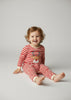 Sinsay kids red/beige striped overall AYA