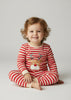 Sinsay kids red/beige striped overall AYA