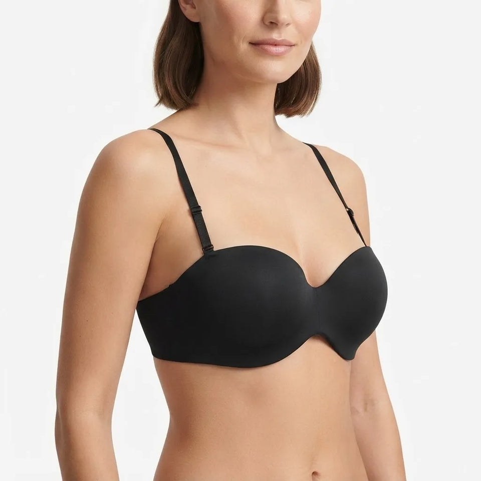 Dkny Women's Black Seamless Adjustable Straps Bra