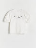 Reserved Girls’ White Puff-Sleeve Embroidered Top | Reserved in Lebanon
