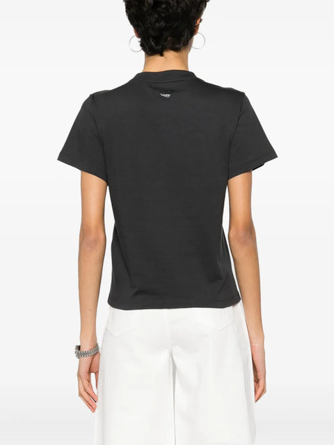 Emporio Armani Women's Black Logo Print-Shirt | Emporio Armani In Lebanon