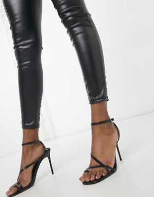 ASYOU Women's Black Leather Trousers ANF2494