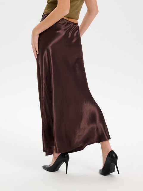 Sinsay Women's Brown Satin Midi Skirt | Sinsay in Lebanon