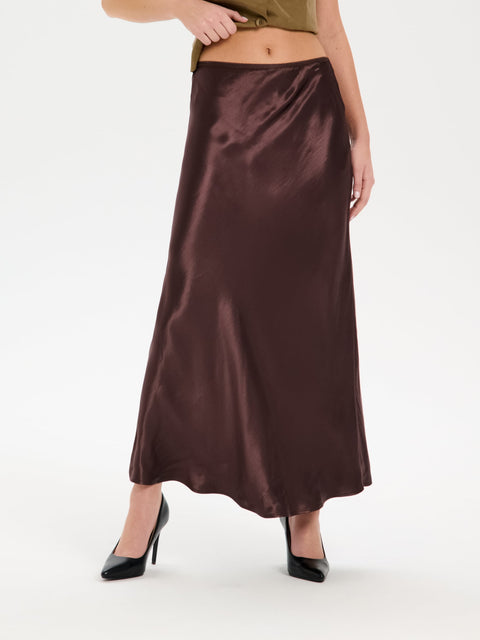 Sinsay Women's Brown Satin Midi Skirt | Sinsay in Lebanon