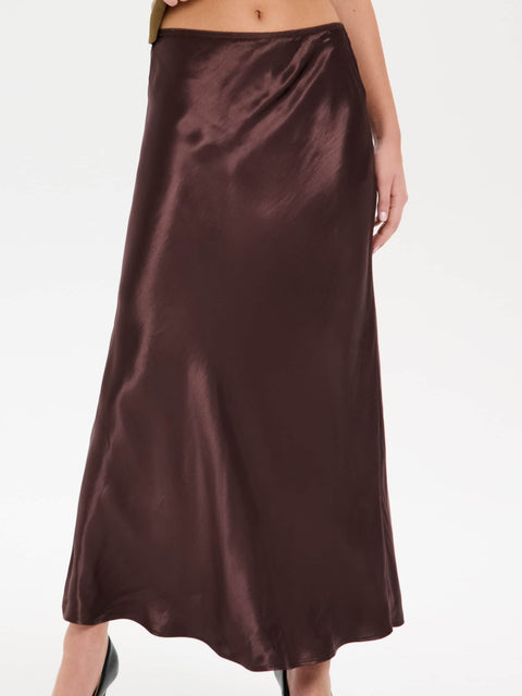 Sinsay Women's Brown Satin Midi Skirt | Sinsay in Lebanon