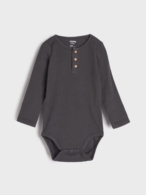 Sinsay Baby Boy's Multi-Grey Pack Of 2 Ribbed Knit Bodysuits | Sinsay In Lebanon