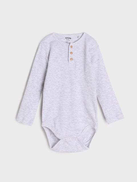 Sinsay Baby Boy's Multi-Grey Pack Of 2 Ribbed Knit Bodysuits | Sinsay In Lebanon